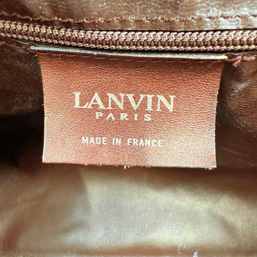 【レア】大容量　ランバン　LANVIN モノグラム　ボストンバッグ　ブラウン