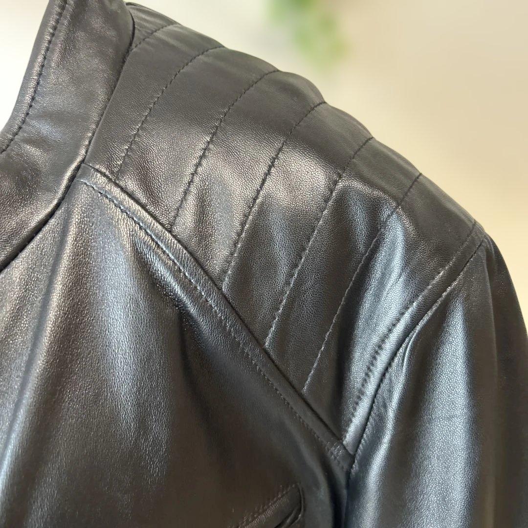 メンズ　黒 レザー ライダースジャケット