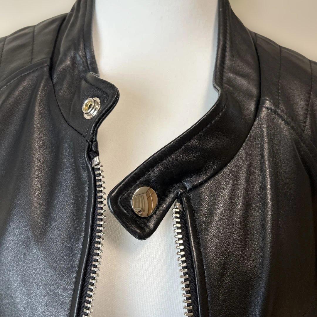 メンズ　黒 レザー ライダースジャケット