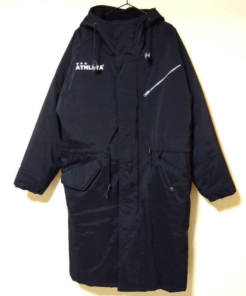 ATHLETA　ベンチコート　黒　アウター　アスレタ　美品　コート サッカー