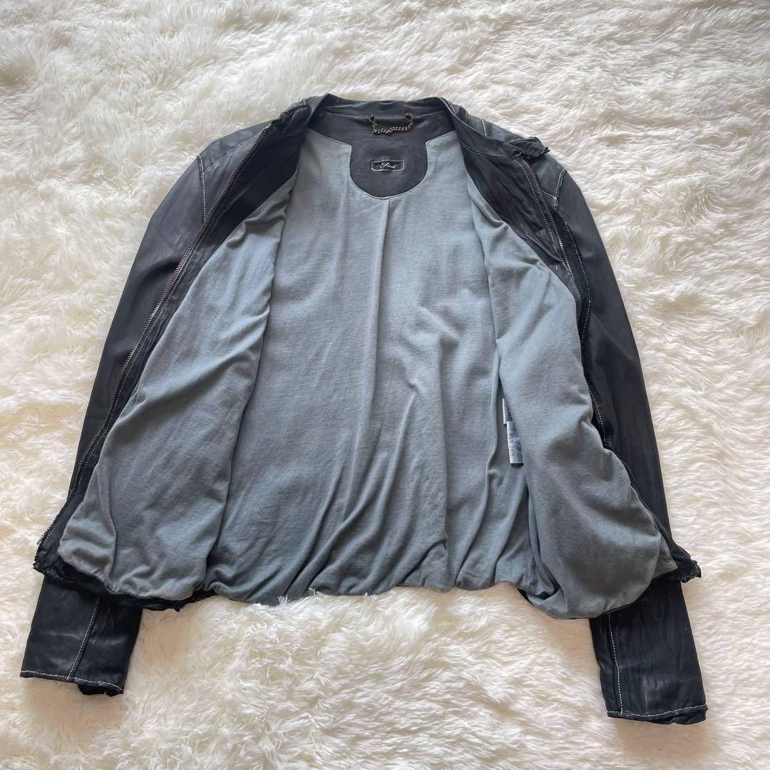 sisii / シシ　シングルレザー ジャケット　ブラック　牛革　M　洗える