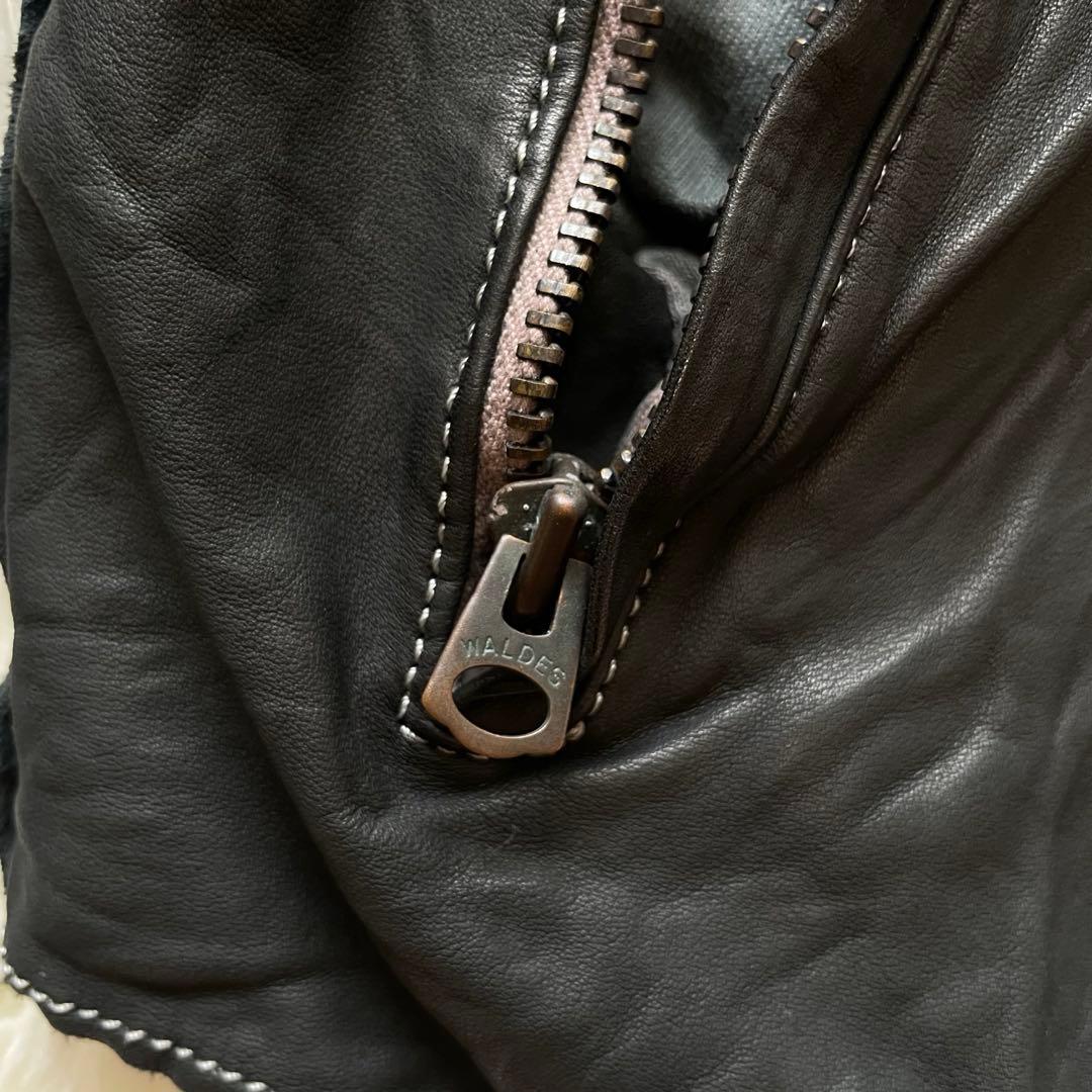 sisii / シシ　シングルレザー ジャケット　ブラック　牛革　M　洗える