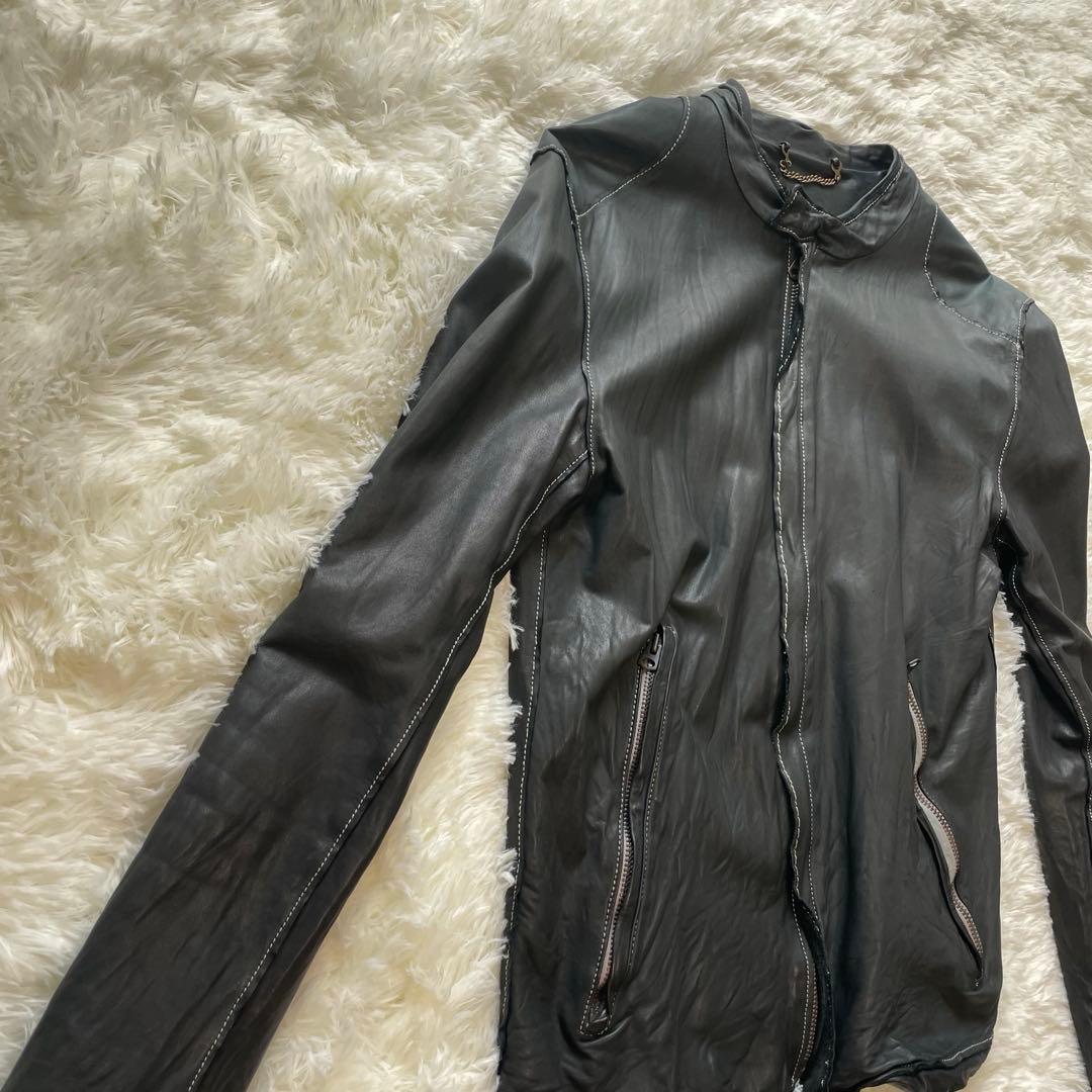 sisii / シシ　シングルレザー ジャケット　ブラック　牛革　M　洗える