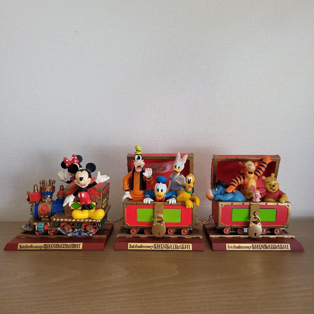 ミッキー ミニー 列車型置物 1st,2nd,3rd Anniversary