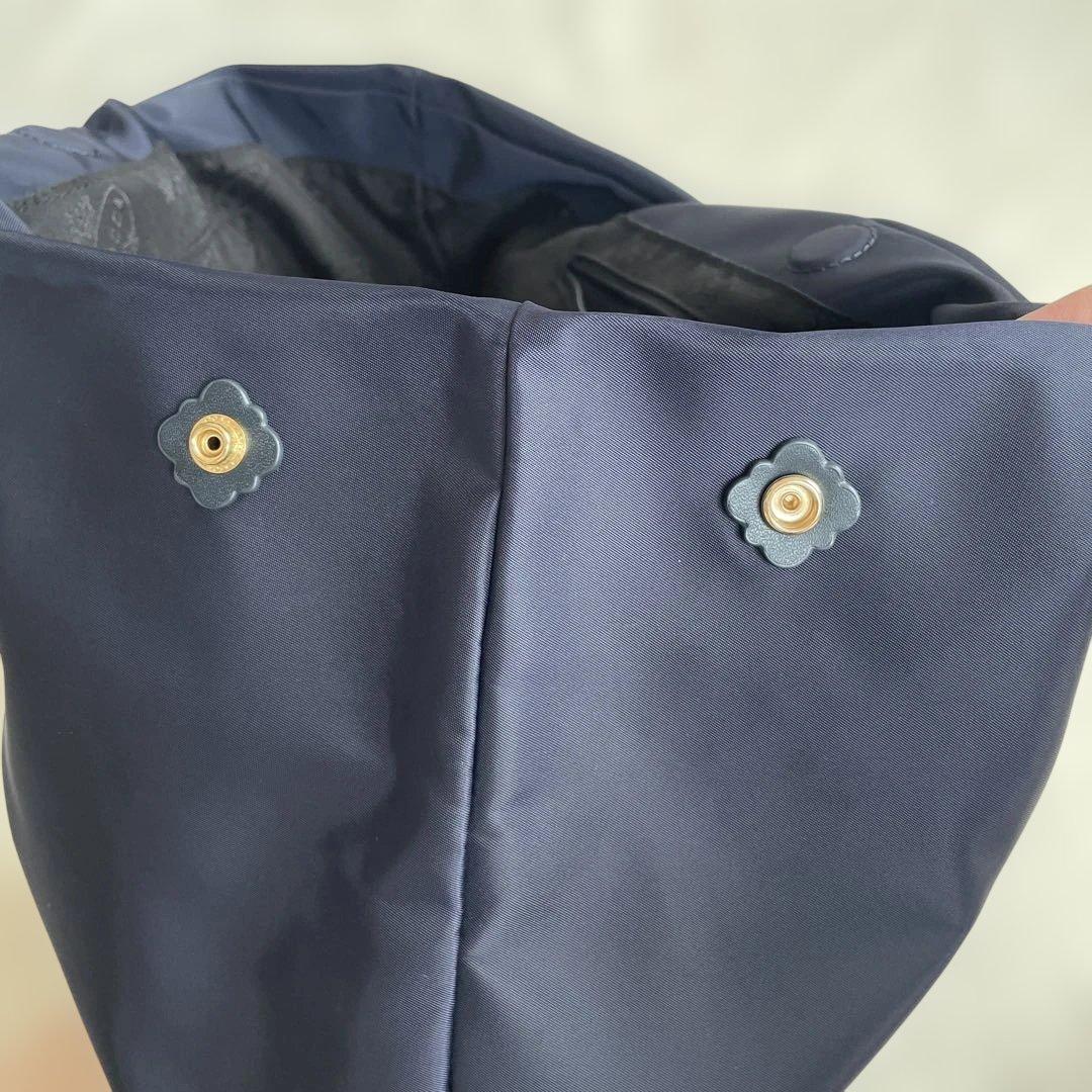 TOCCA＊トッカ＊リボン＊ナイロンバッグ＊トートバッグ＊A4サイズ＊ネイビー