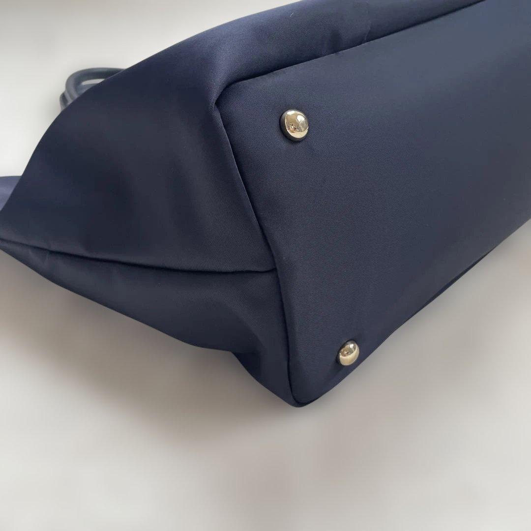 TOCCA＊トッカ＊リボン＊ナイロンバッグ＊トートバッグ＊A4サイズ＊ネイビー