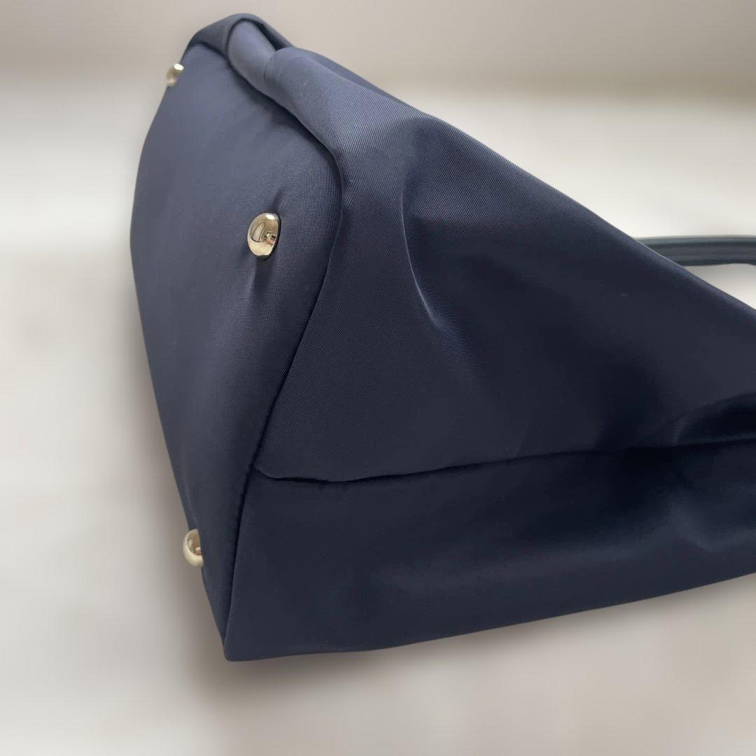 TOCCA＊トッカ＊リボン＊ナイロンバッグ＊トートバッグ＊A4サイズ＊ネイビー