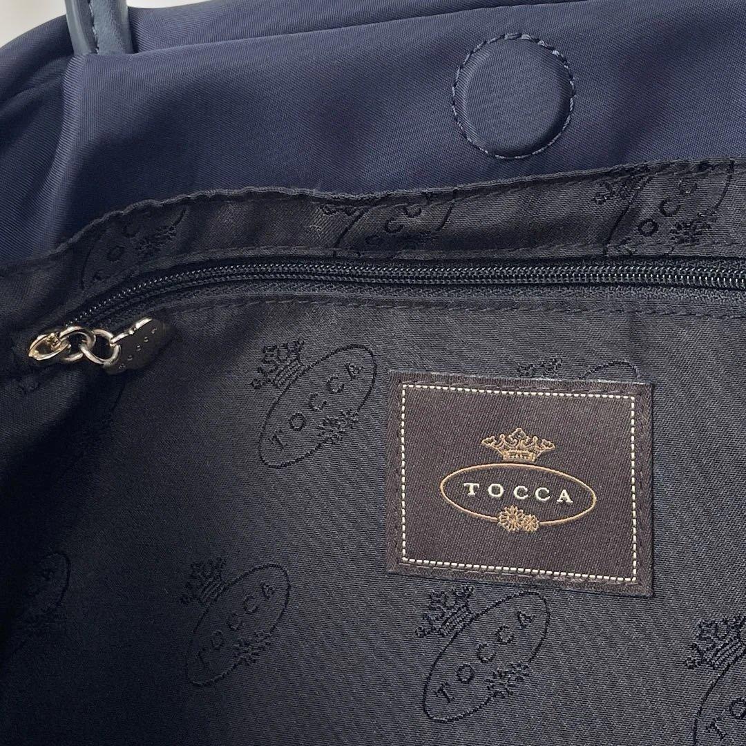 TOCCA＊トッカ＊リボン＊ナイロンバッグ＊トートバッグ＊A4サイズ＊ネイビー