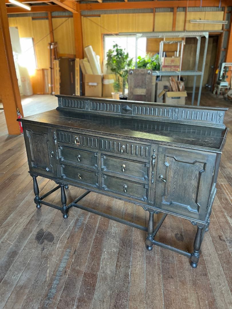 カウンター家具　レジ台　飾り棚ダークブラウン 木製 クラシックスタイル 収納家具