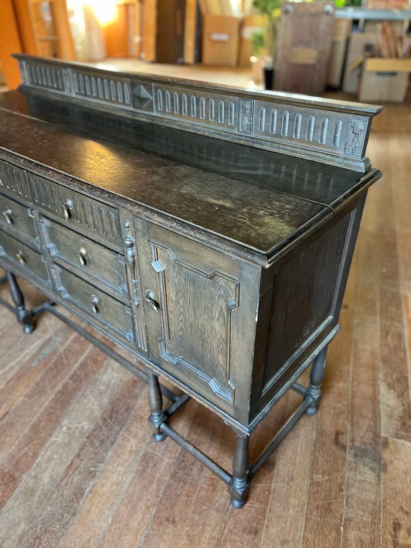 カウンター家具　レジ台　飾り棚ダークブラウン 木製 クラシックスタイル 収納家具