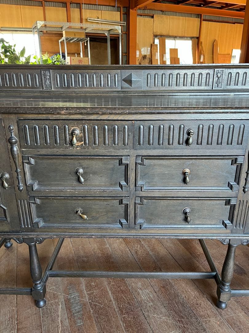 カウンター家具　レジ台　飾り棚ダークブラウン 木製 クラシックスタイル 収納家具