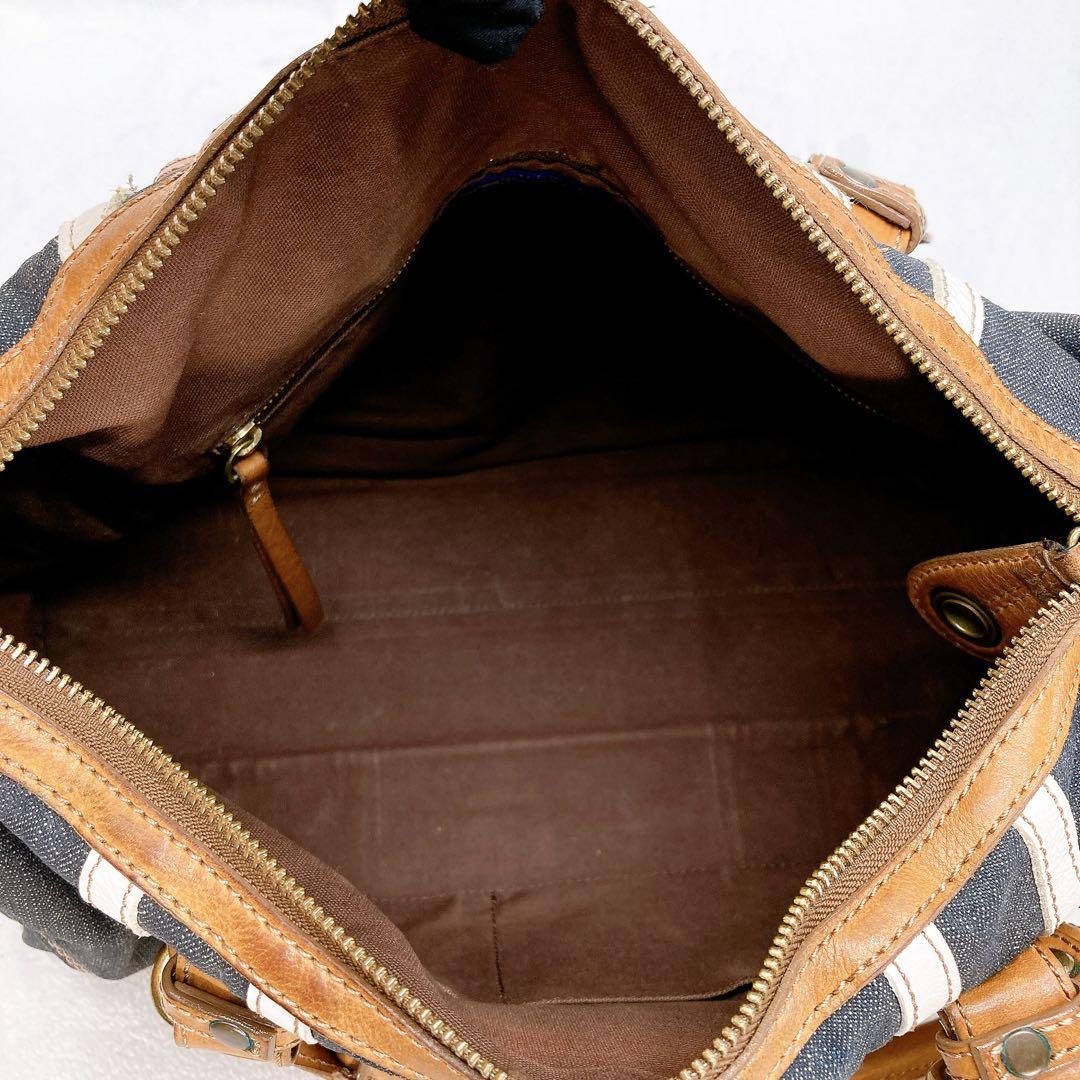 ✨激レア✨BURBERRY バーバリー 2wayミニボストン デニム ロゴ 金具