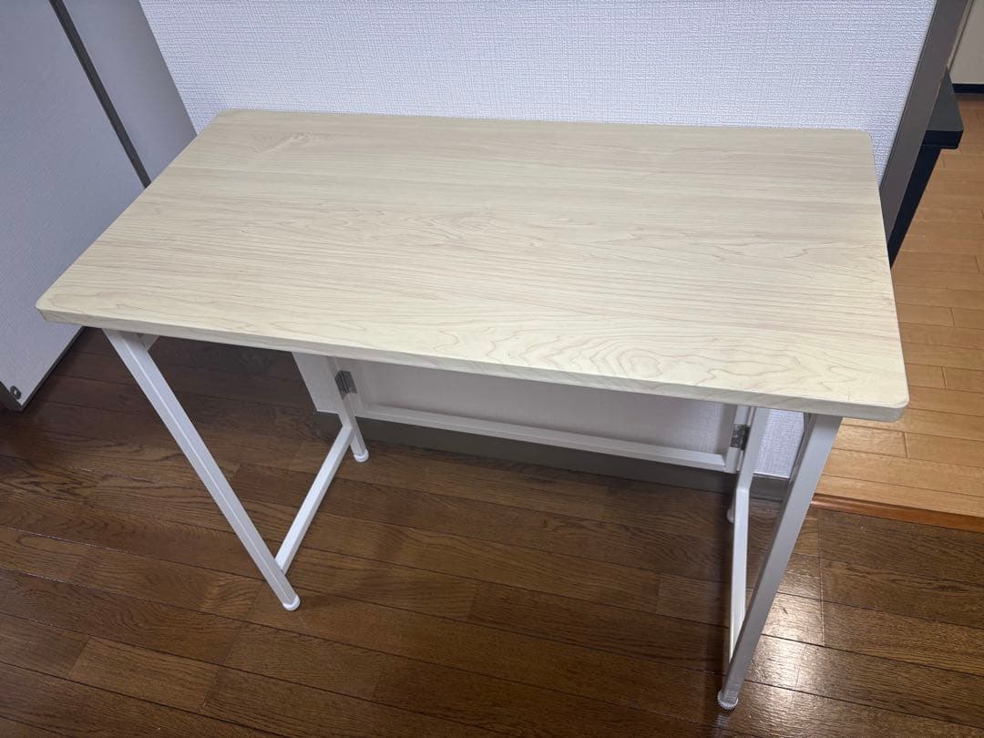 送料込　山善　机　折りたたみ式木製テーブル　デスク　テレワーク