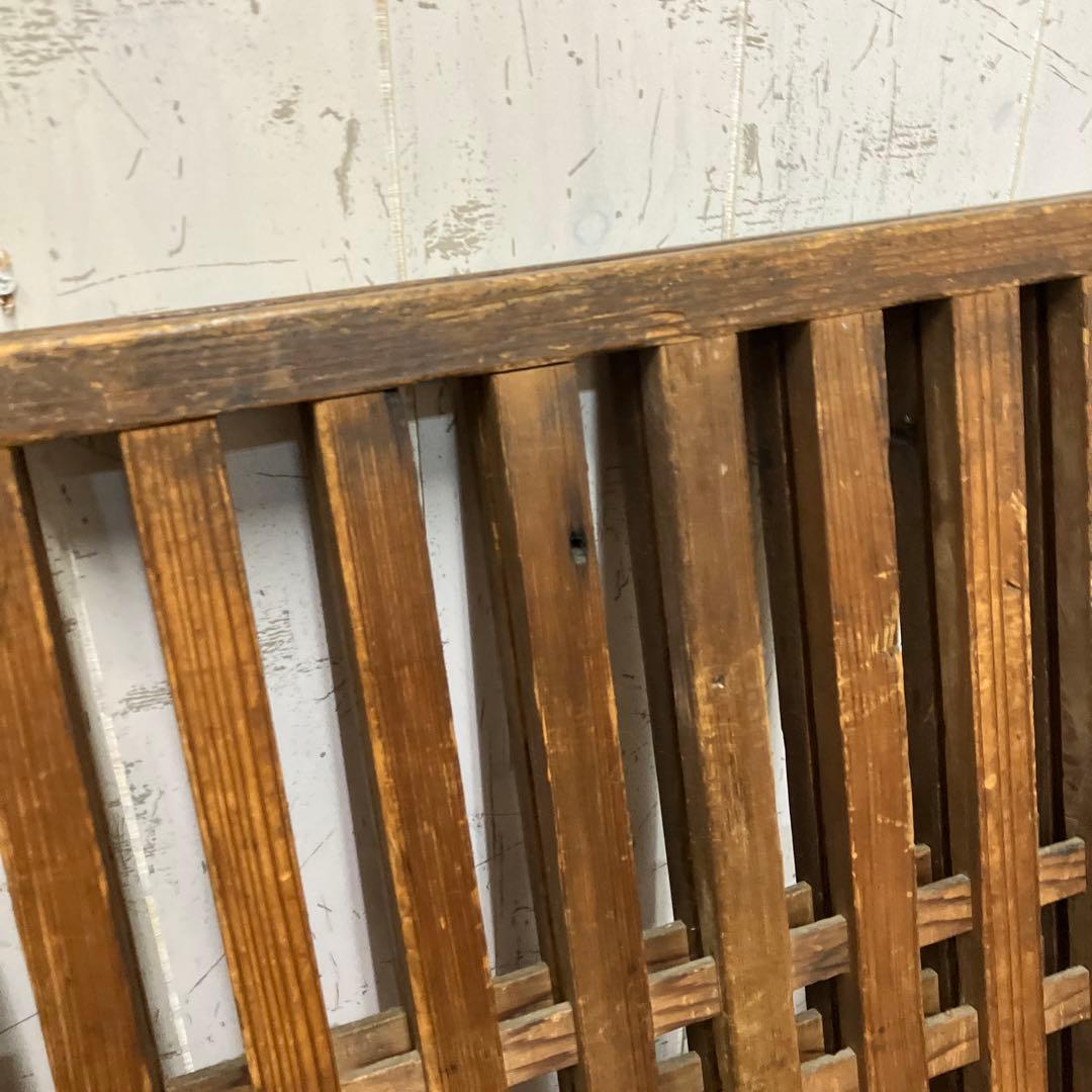 B-2 昭和レトロ 木製 帳場囲い 帳場格子 折りたたみ式 フェンス 間仕切り