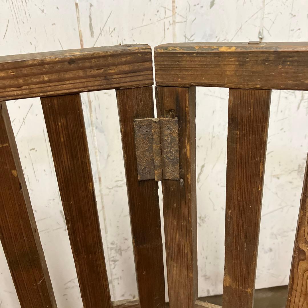 B-2 昭和レトロ 木製 帳場囲い 帳場格子 折りたたみ式 フェンス 間仕切り