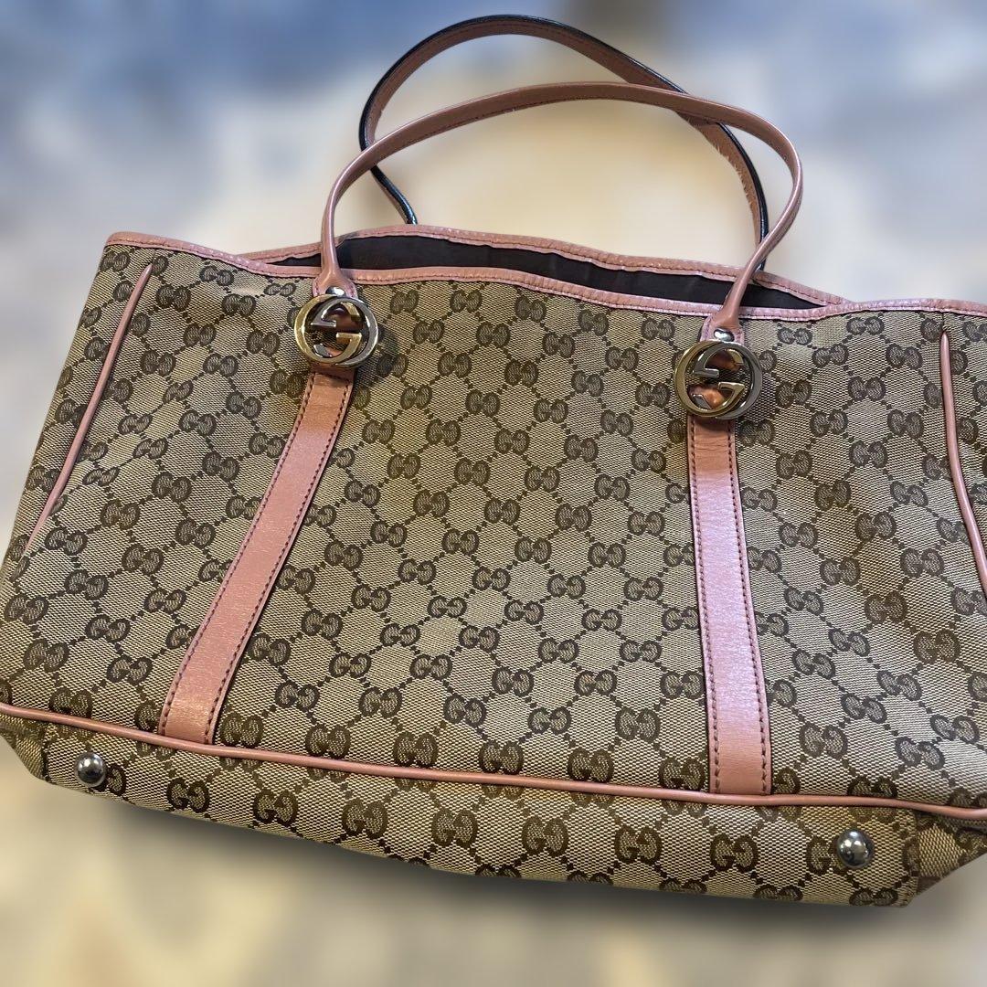 Gucci GGパターン トートバッグ ベージュ/ピンク