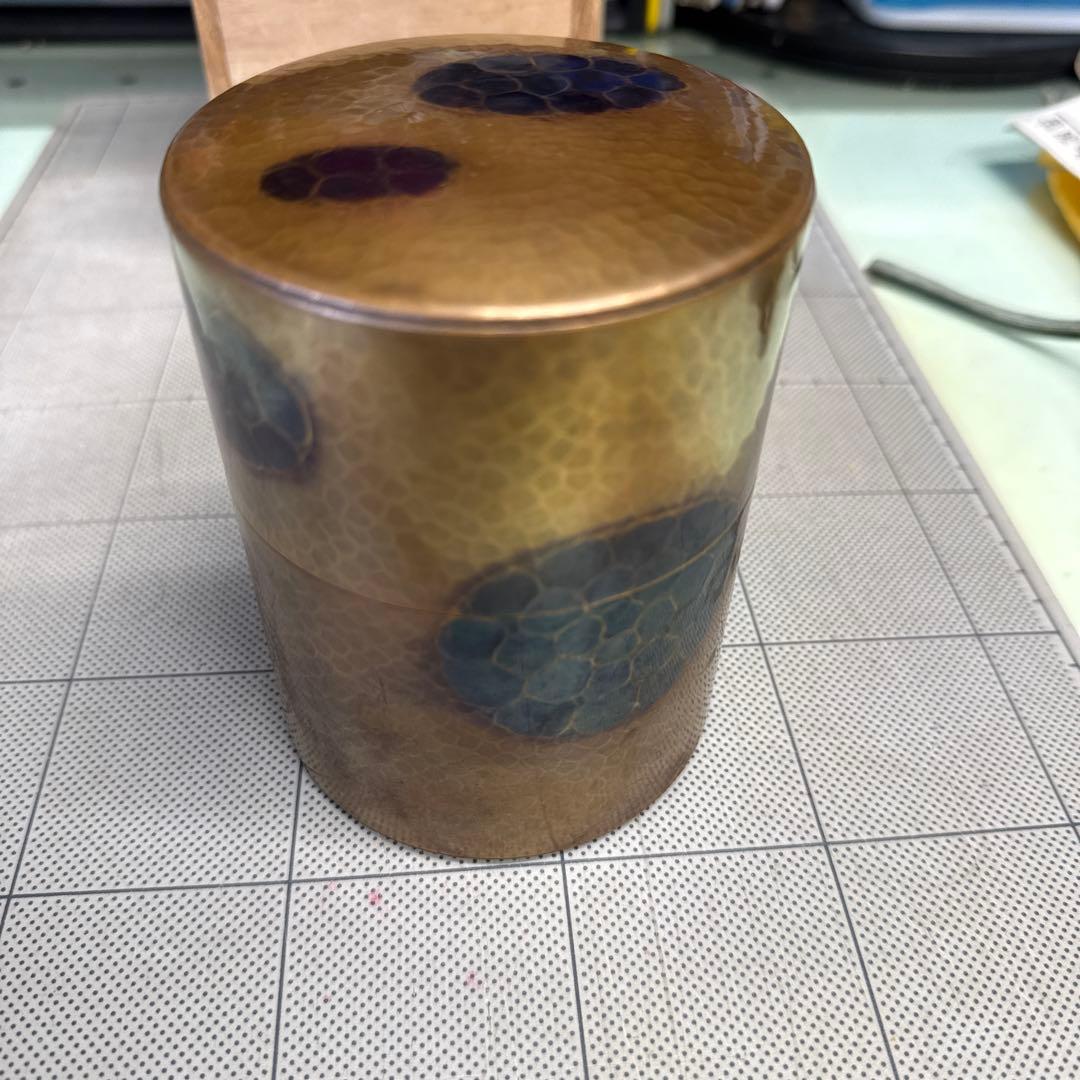 無形文化財 玉川堂 茶筒 亀甲文 新潟県