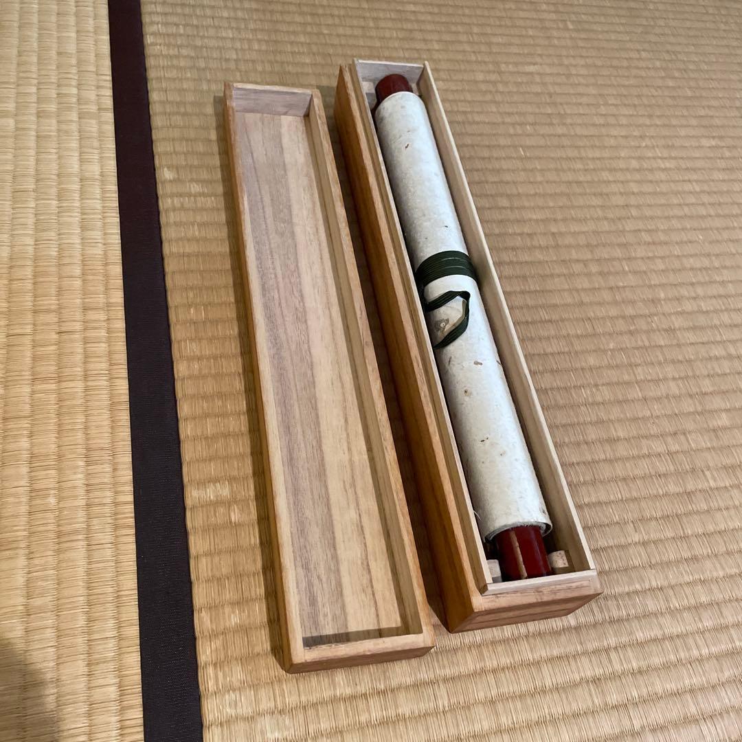 掛軸　『蜻蛉・茄子・猫』の画　季節『夏』