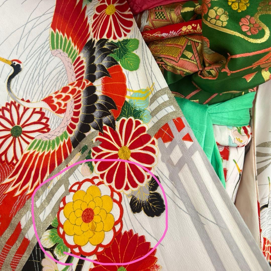 7歳　七五三　アンティーク着物、帯、帯揚げ、帯締め　しごき　身丈113cm