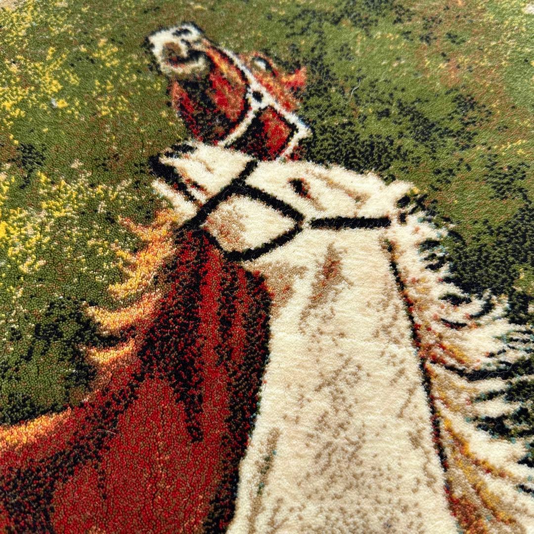 【新品未使用】絵画風絨毯　カーペット　玄関用 馬　玄関　廊下　絵画　イラン