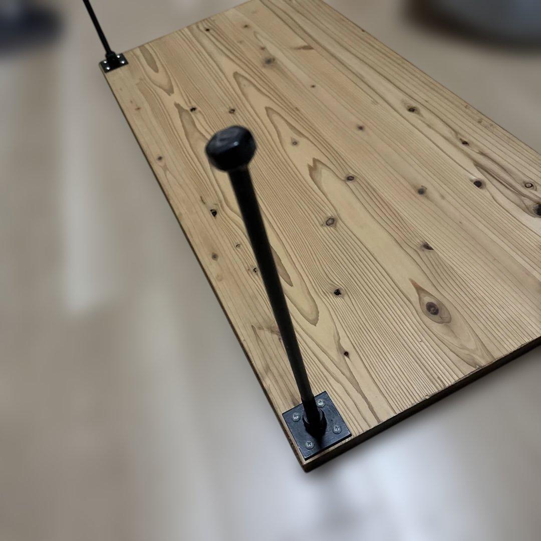 木製長方形テーブル スチール脚付き
