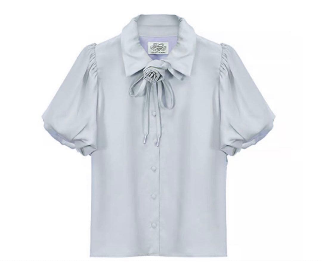 【２点セット】ローズパフブラウス　ノースリーブフリルミニワンピース