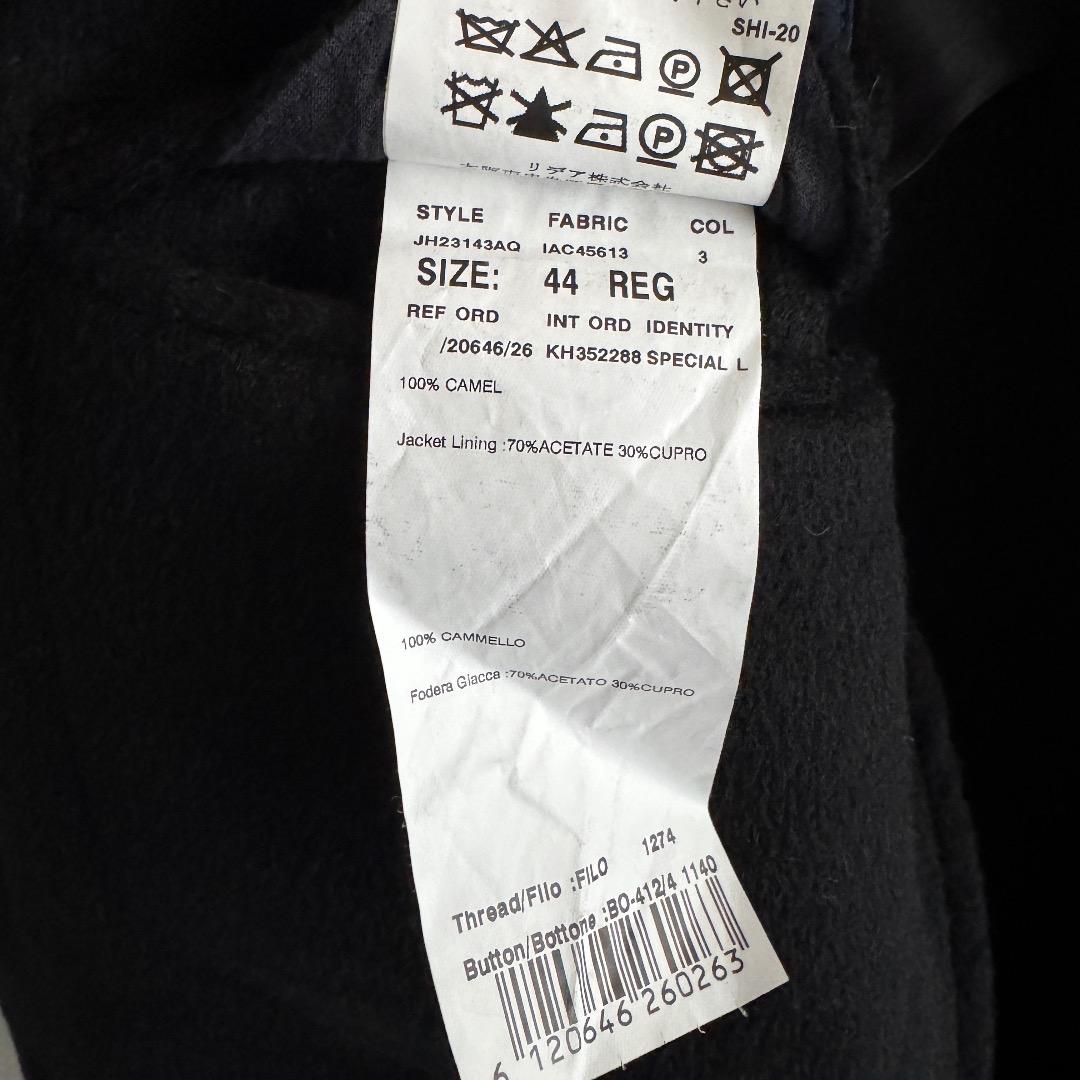 最高級 LARDINI キャメル100% チェスターコート 44 黒 メンズ