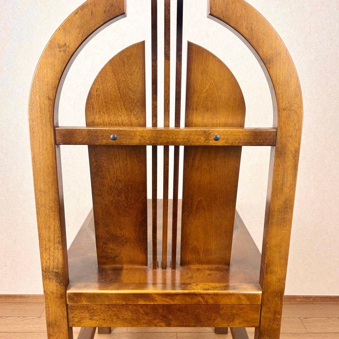 【希少】星野民藝 アームレスチェア 樺材 ダイニングハイバック 安楽椅子 その②