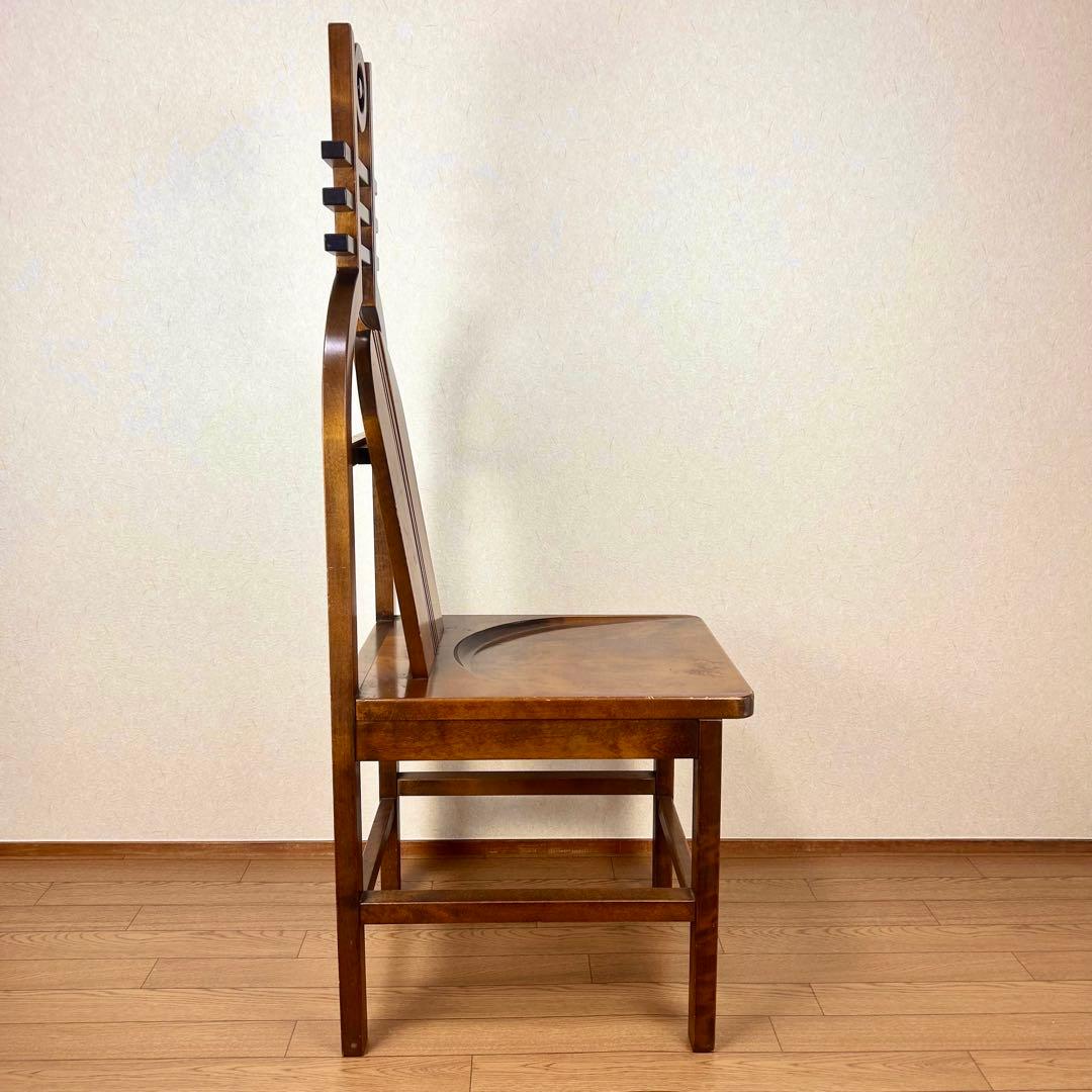 【希少】星野民藝 アームレスチェア 樺材 ダイニングハイバック 安楽椅子 その②