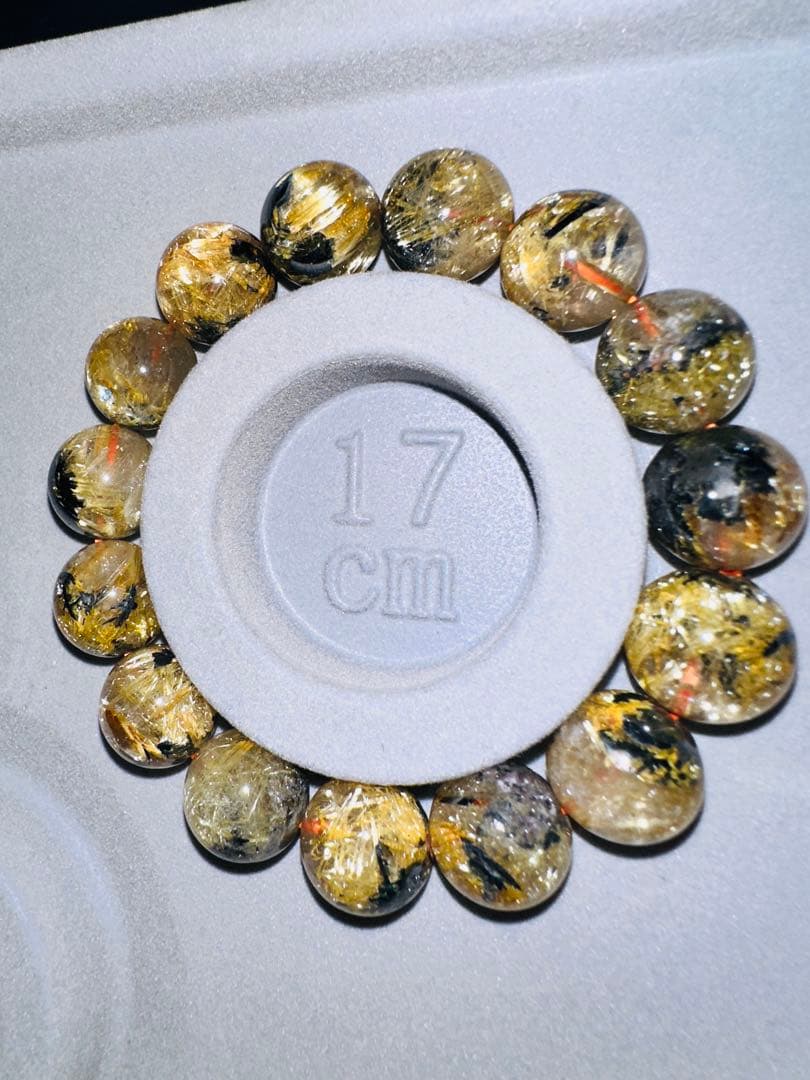 大特価‼️金運強 高品質　太陽放射タイチンルチルブレスレット　ヘマタイト