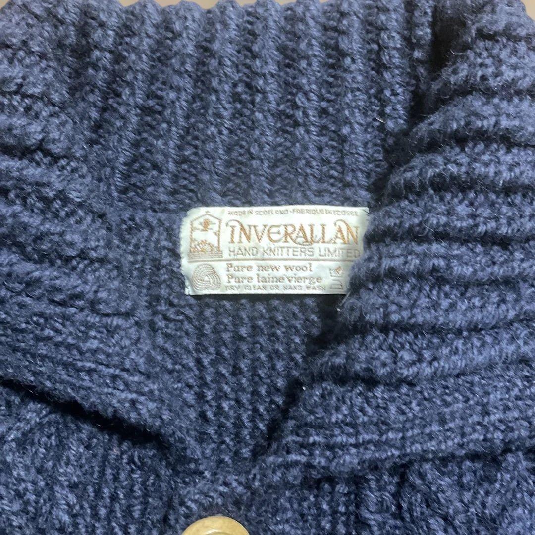 INVERALLAN インバーアラン　ネイビー ケーブルニットカーディガン