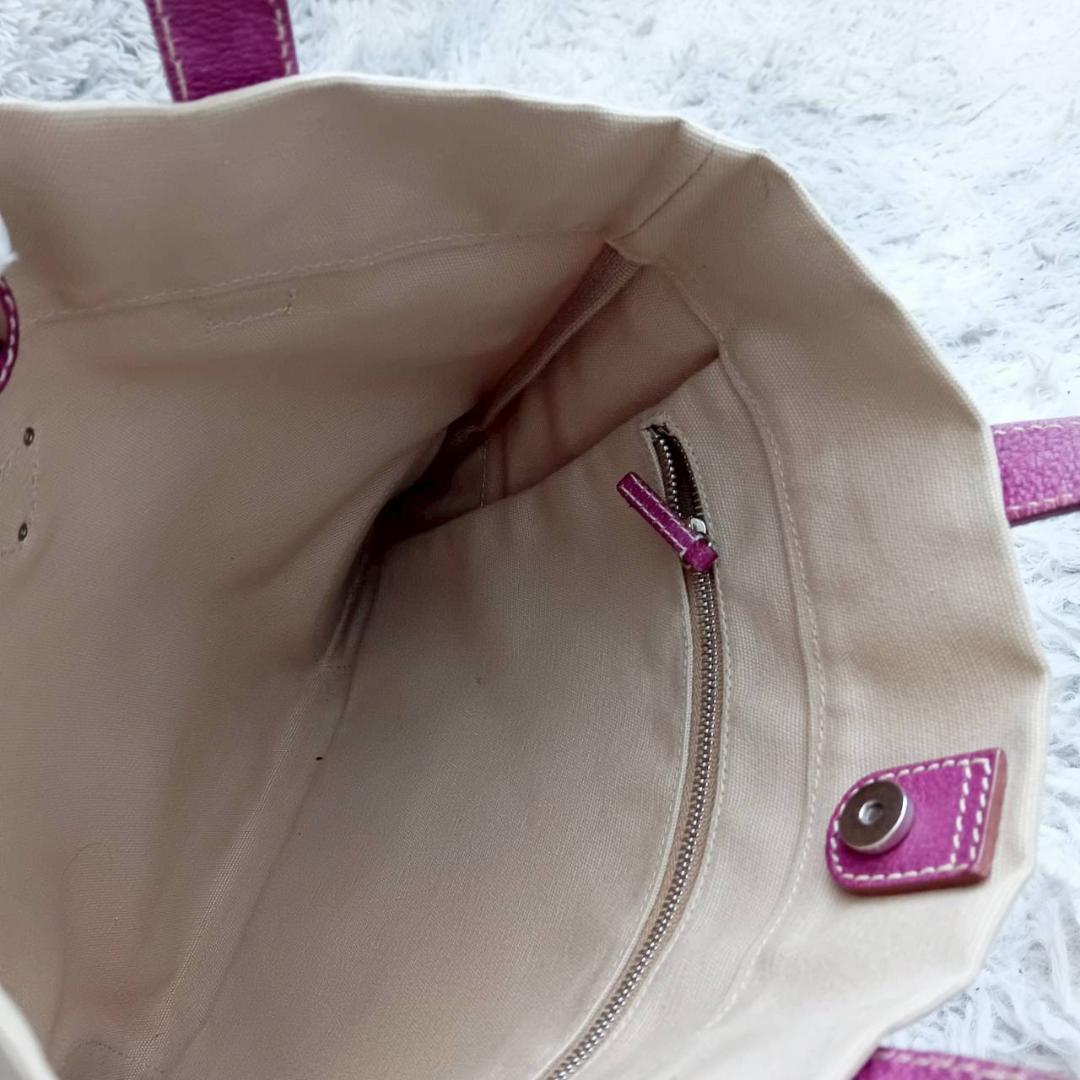 プラダ PRADA キャンバストートバッグ ベージュ系/パープル系