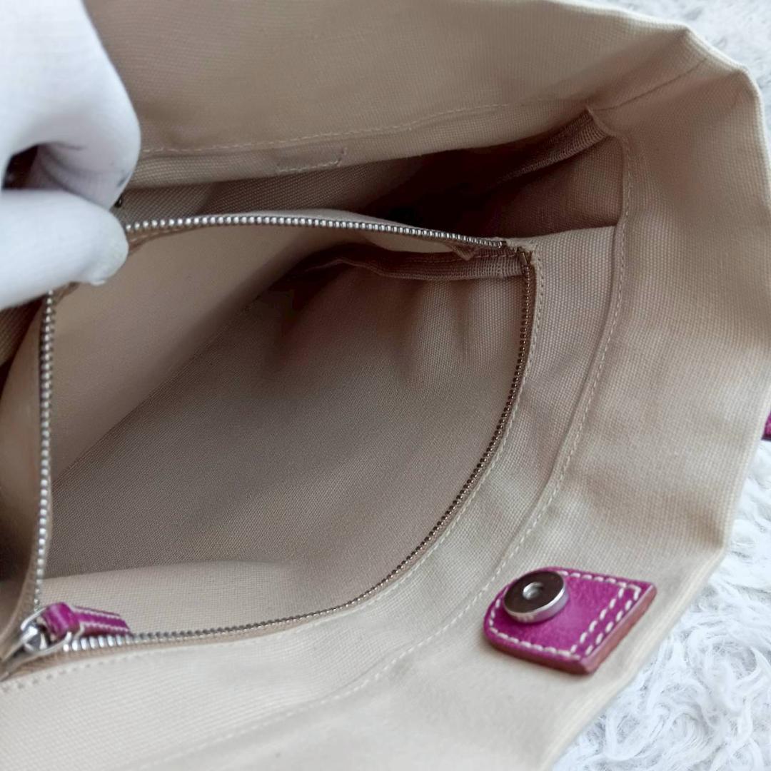 プラダ PRADA キャンバストートバッグ ベージュ系/パープル系