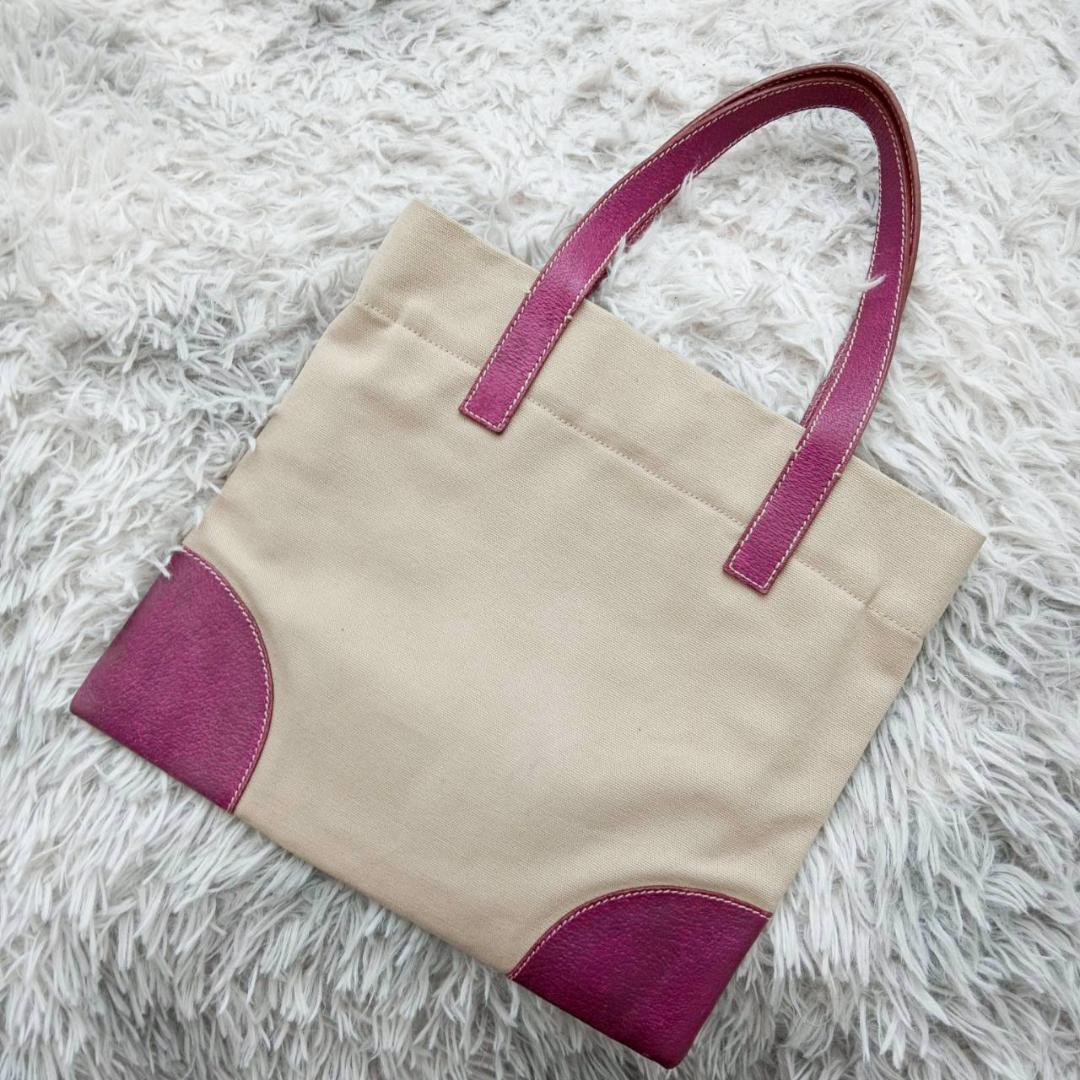 プラダ PRADA キャンバストートバッグ ベージュ系/パープル系
