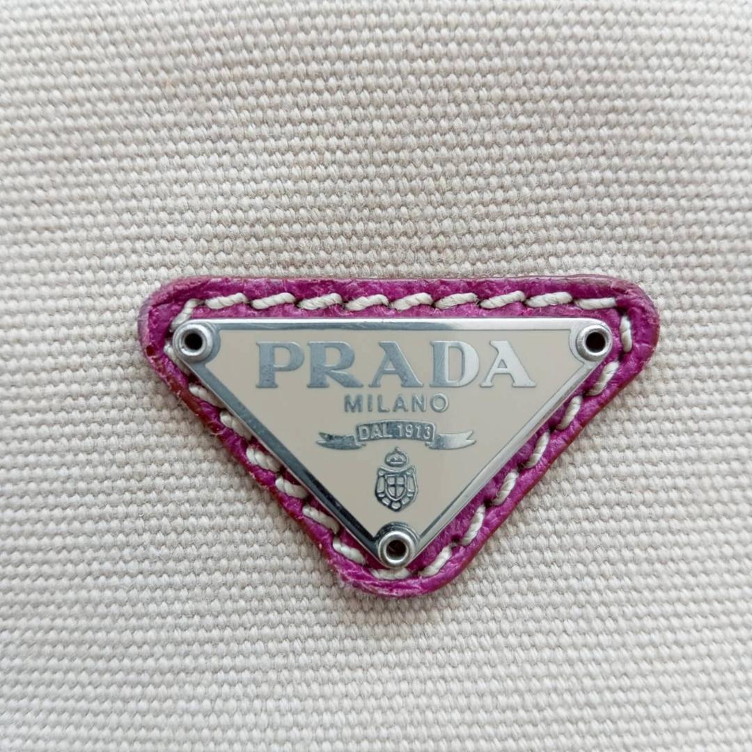 プラダ PRADA キャンバストートバッグ ベージュ系/パープル系