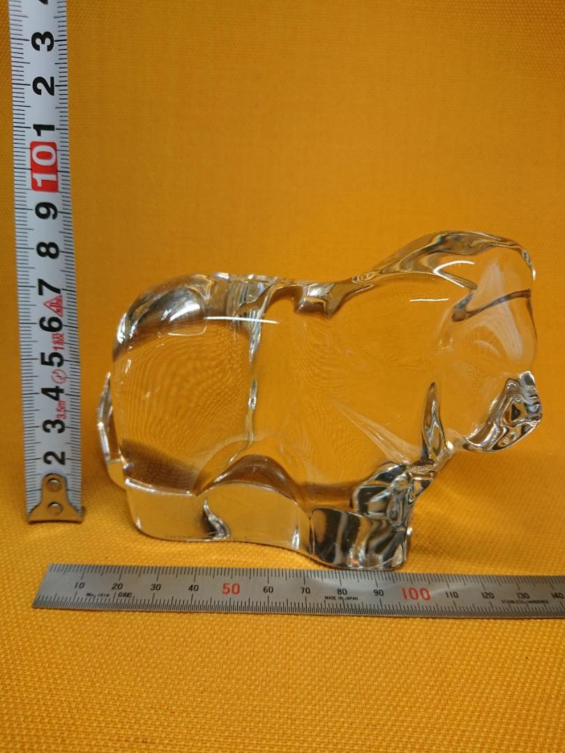 【美品】ライオン　クリスタルガラス　置物　インテリア　工芸品　美術品　A3101