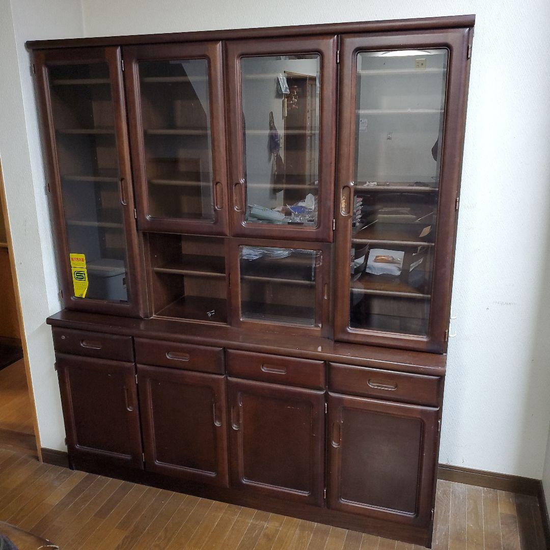 カリモク Karimoku 木製食器棚 ダークブラウン 大型キッチンボード高級