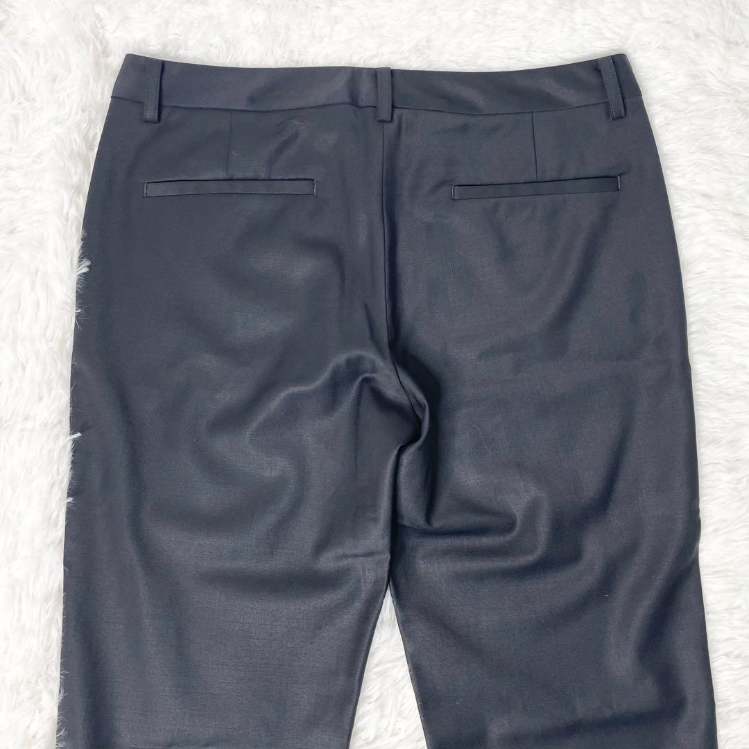 【美品】theory luxe DONNE パンツスーツ ノーカラー 紺無地 S