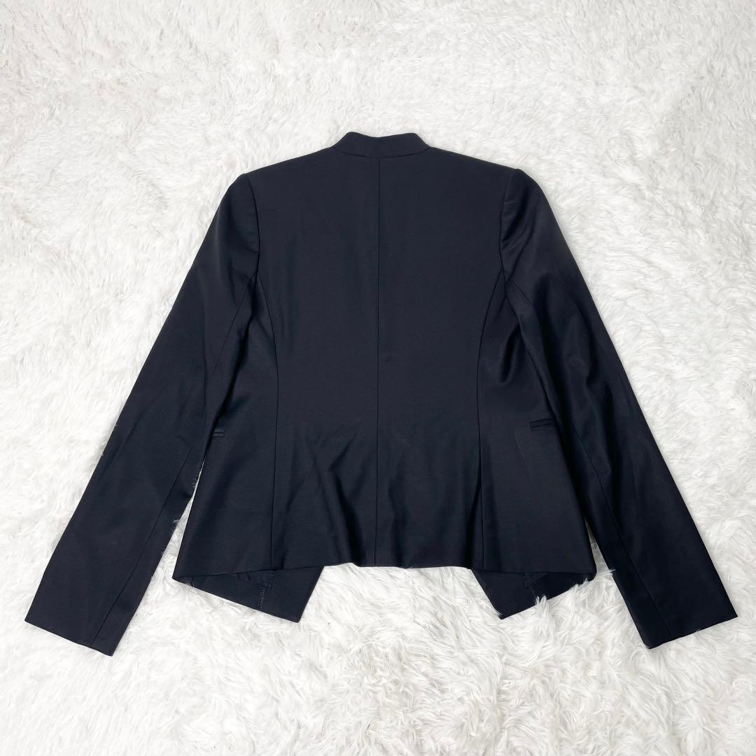 【美品】theory luxe DONNE パンツスーツ ノーカラー 紺無地 S