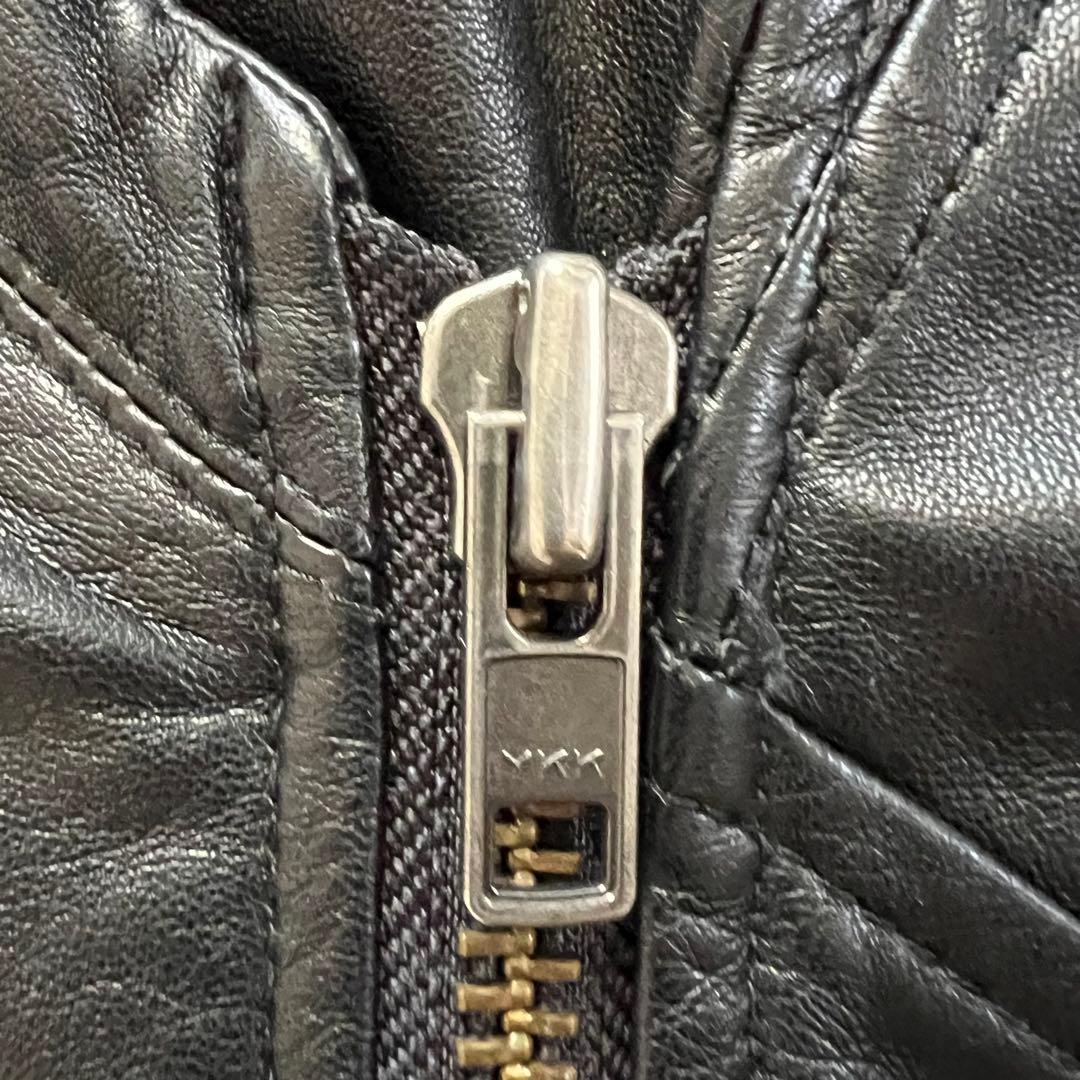 Helmand 高級フード付きブラックレザージャケットラムレザーアシメントリー