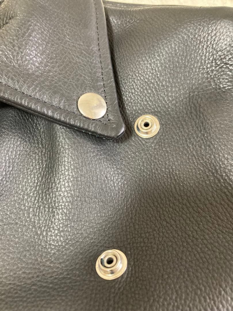 vanson ブラック ダブルライダースジャケットC-2 ソフトカウレザー36