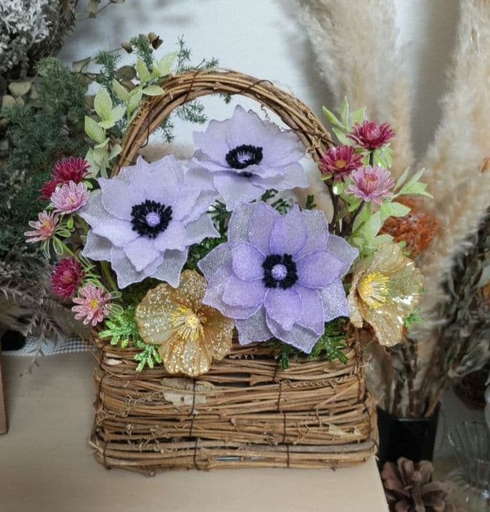 アネモネアレンジメント　　　　アメリカンフラワー　（ディップフラワー）