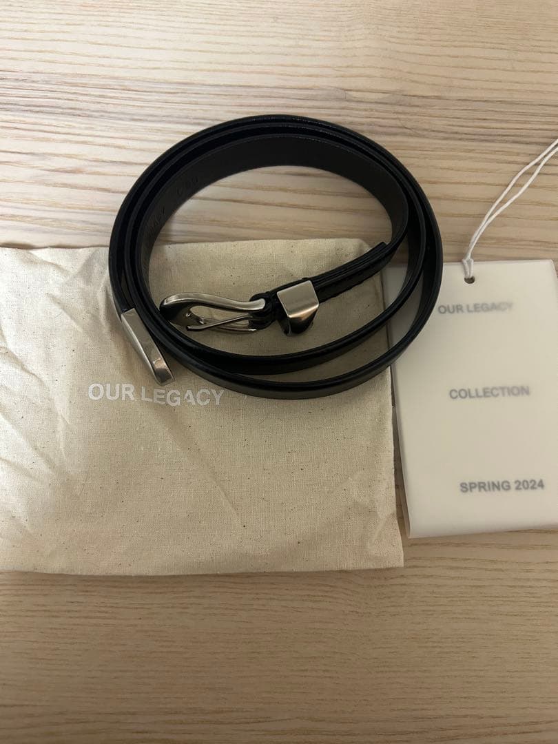 OUR LEGACY ブラックレザー ベルト　90