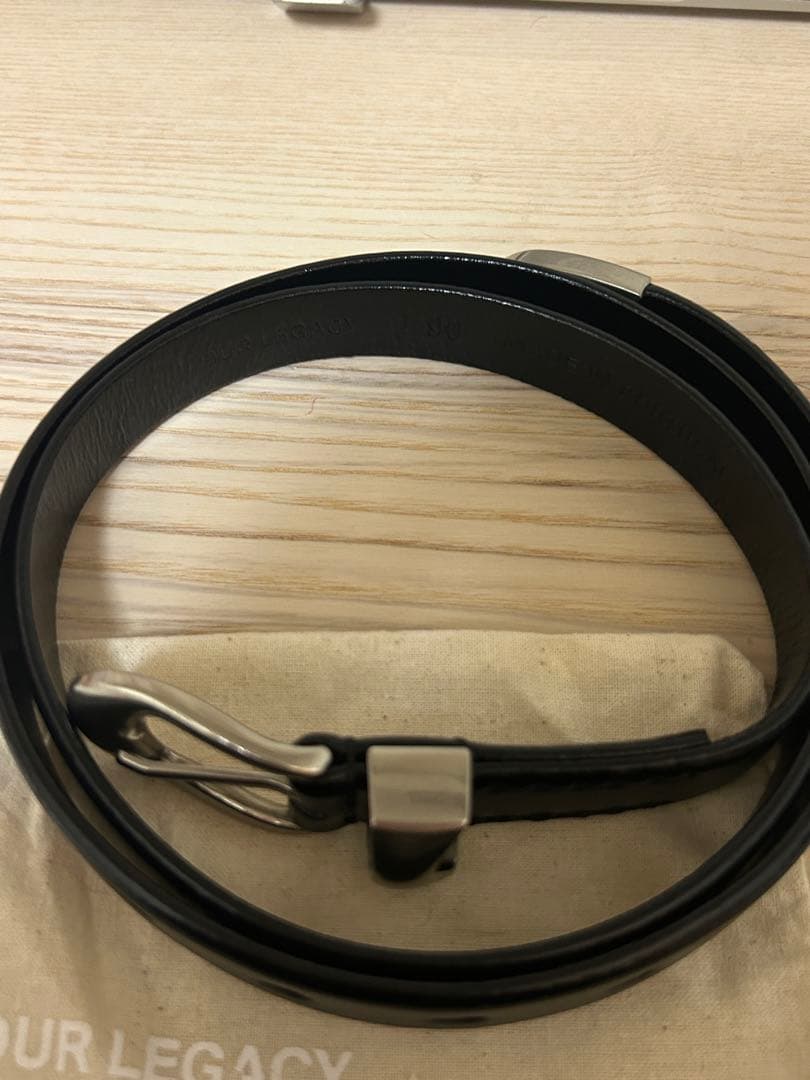 OUR LEGACY ブラックレザー ベルト　90