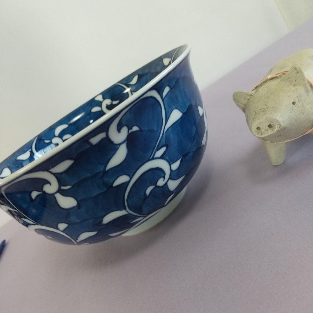 源右衛門⭐️染付唐草濃 麺鉢