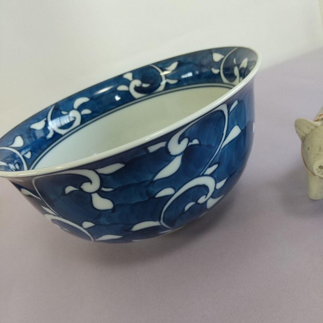 源右衛門⭐️染付唐草濃 麺鉢