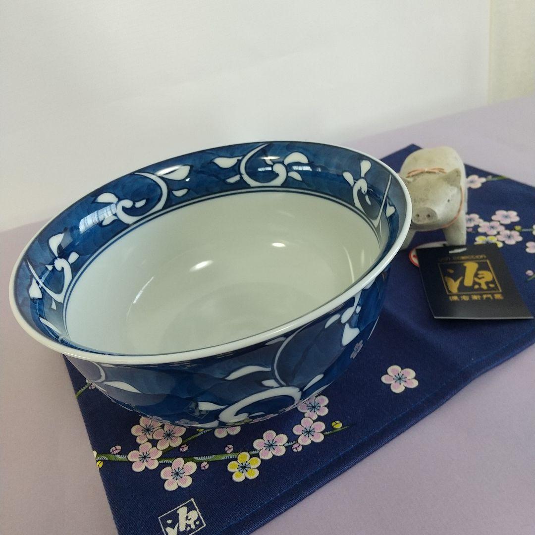 源右衛門⭐️染付唐草濃 麺鉢