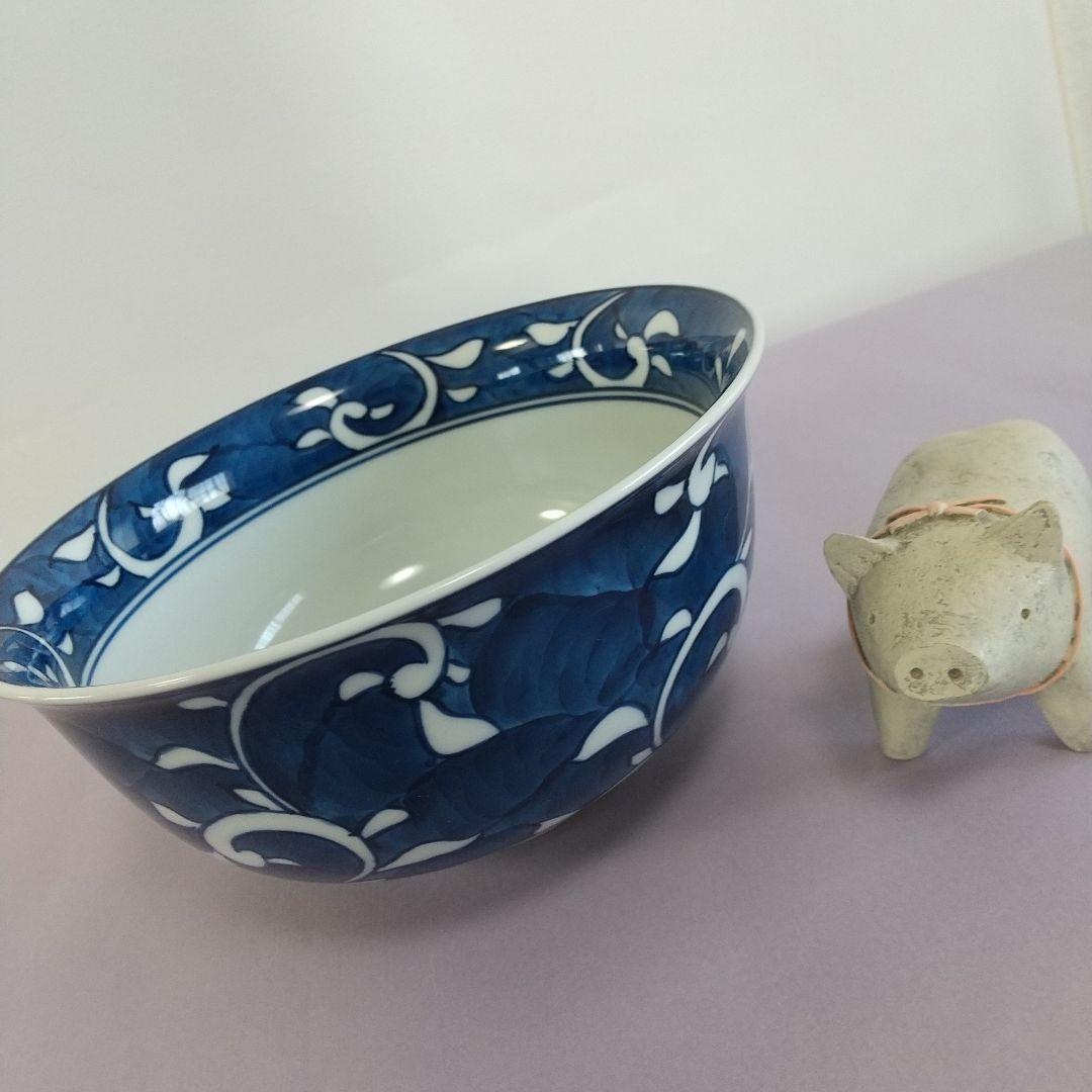 源右衛門⭐️染付唐草濃 麺鉢