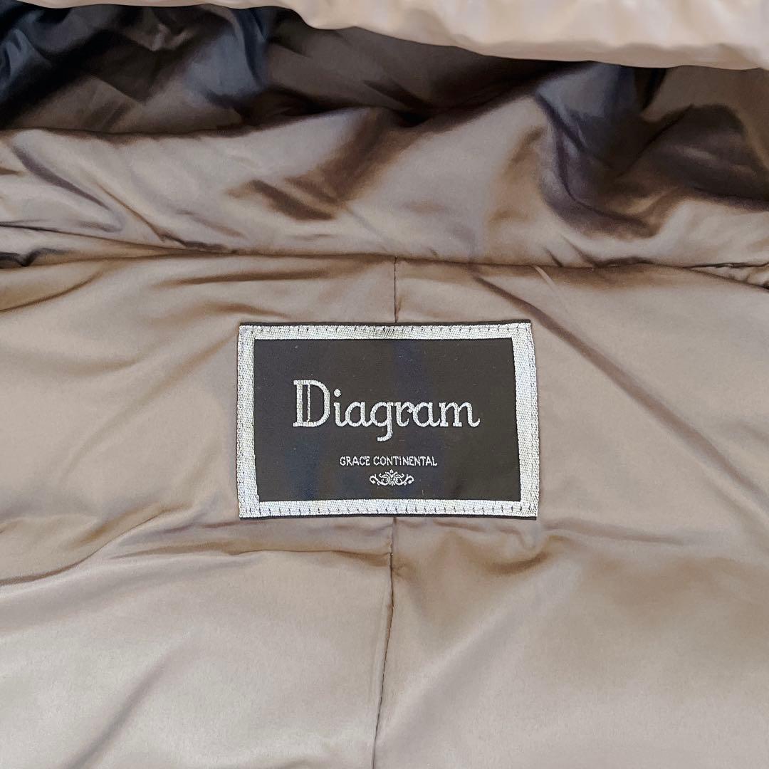 美品✨Diagram ラムファーダウンベスト　ダウン　ブラウン　フード　36