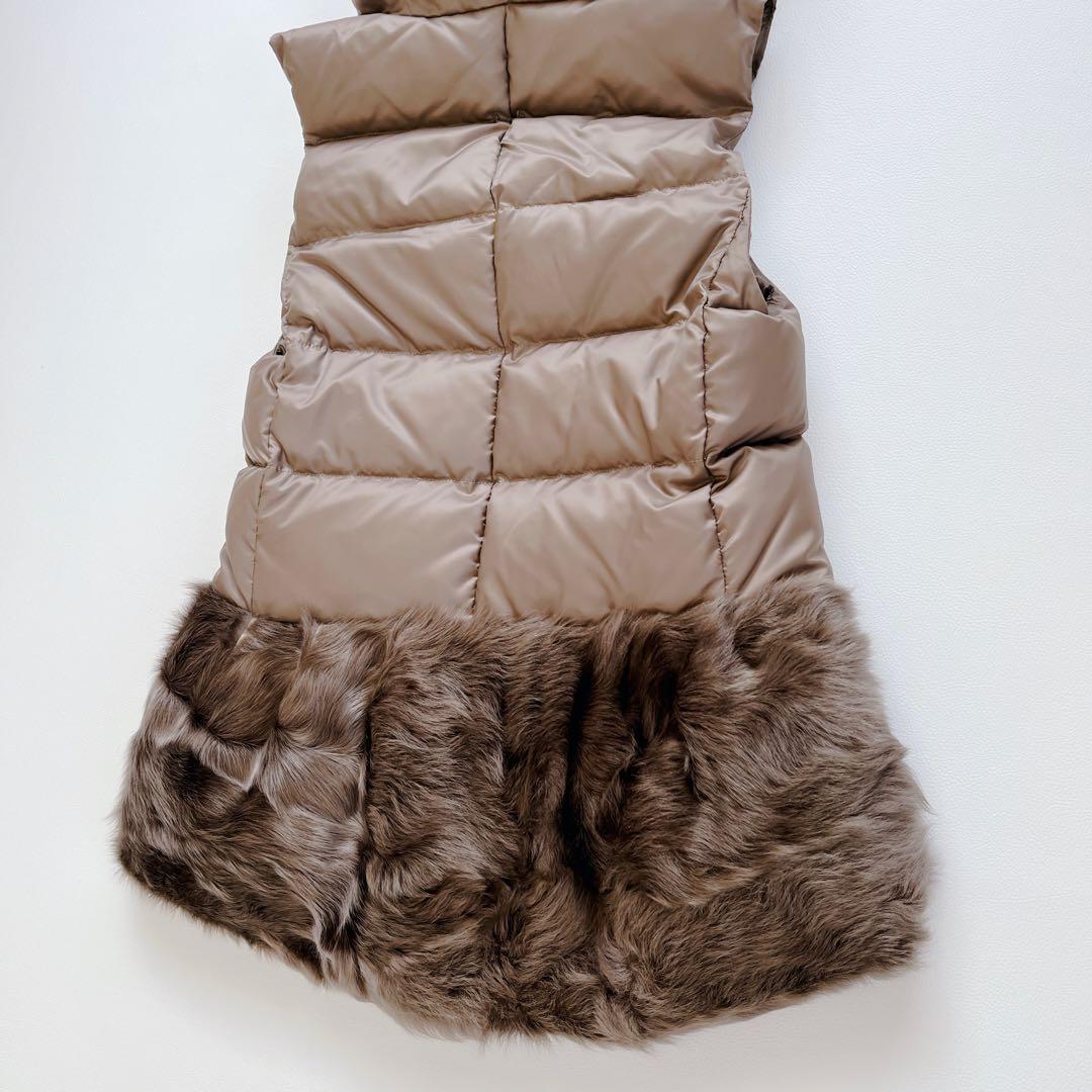 美品✨Diagram ラムファーダウンベスト　ダウン　ブラウン　フード　36